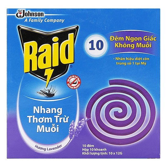 Combo 2 Hộp nhang muỗi Raid hương lavender