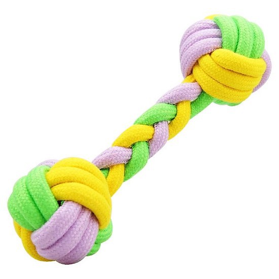 Đồ chơi dây thừng kèm bóng thừng tết 2 đầu , bền chắc chắn cho chó tập cắn, đùa nghịch, trách cắn đồ linh tinh