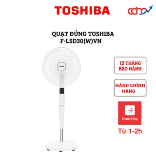 Quạt đứng Toshiba F-LSD30(W)VN có khiển - Hàng chính hãng - Công nghệ DC Inverter tiết kiệm đến 70% điện năng