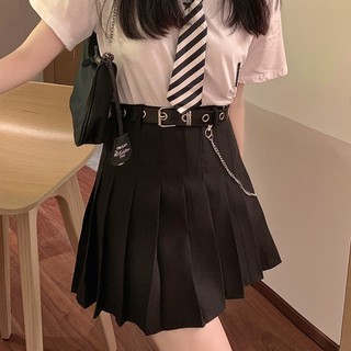 [SẴN] Chân váy xếp ly chữ A  Ulzzang Quảng Châu VVN18 (kèm dây nịt)