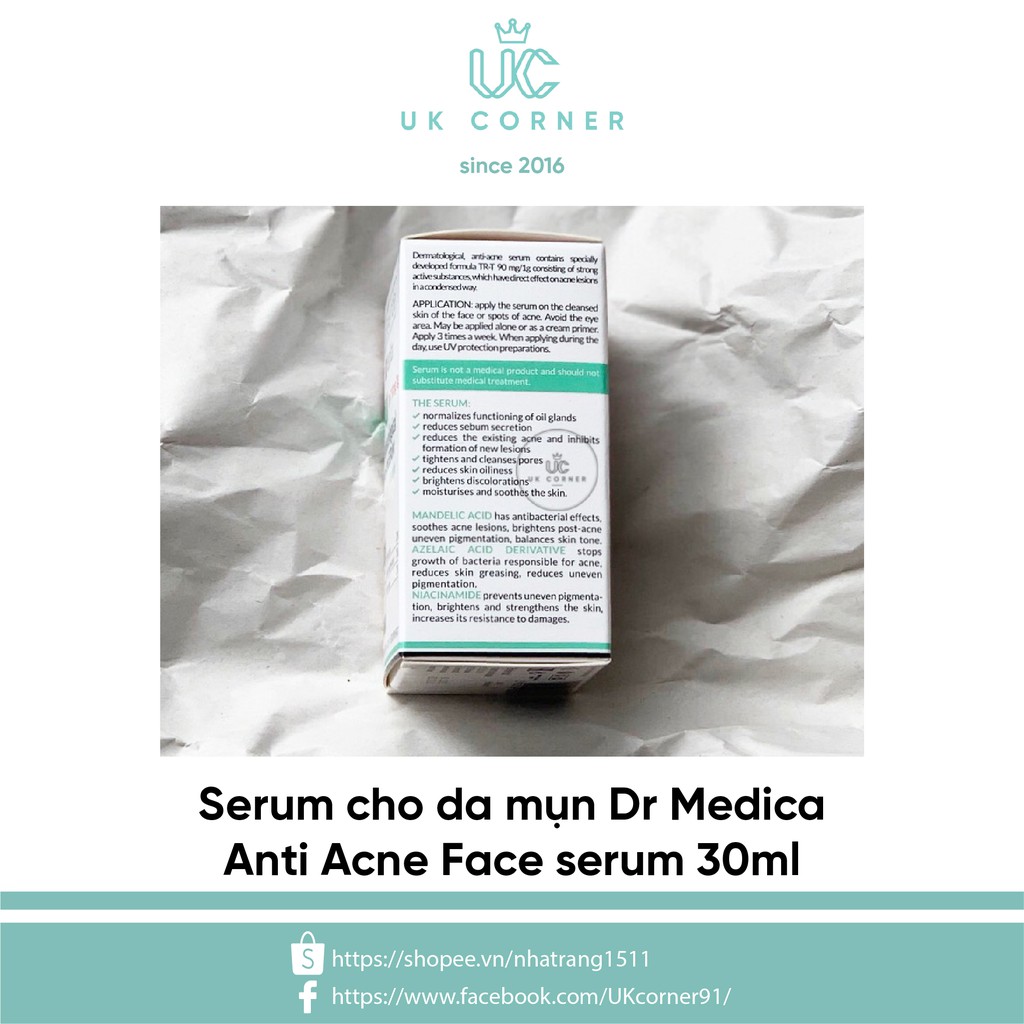 Serum cho da mụn Dr Medica Anti Acne Face serum 30ml