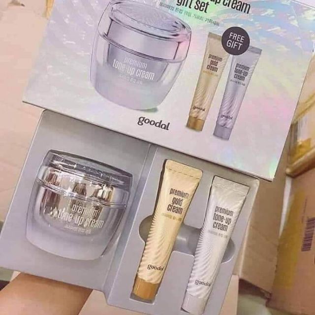 Set kem ốc sên Goodal Premium Snail Tone up cream Hàn Quốc