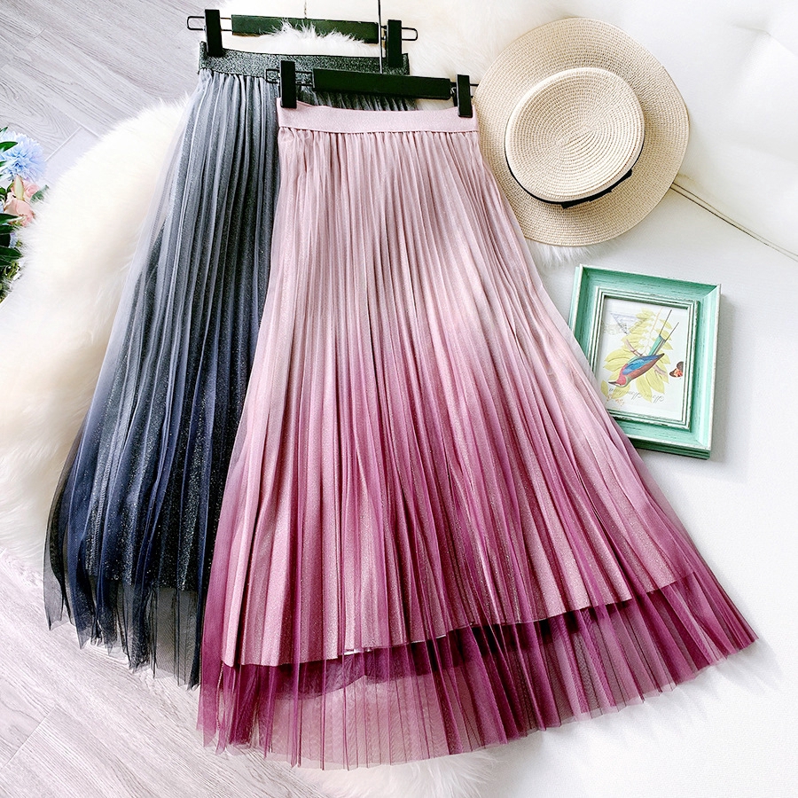Chân Váy Vải Tuyn Phối Màu Gradient Nữ Tính