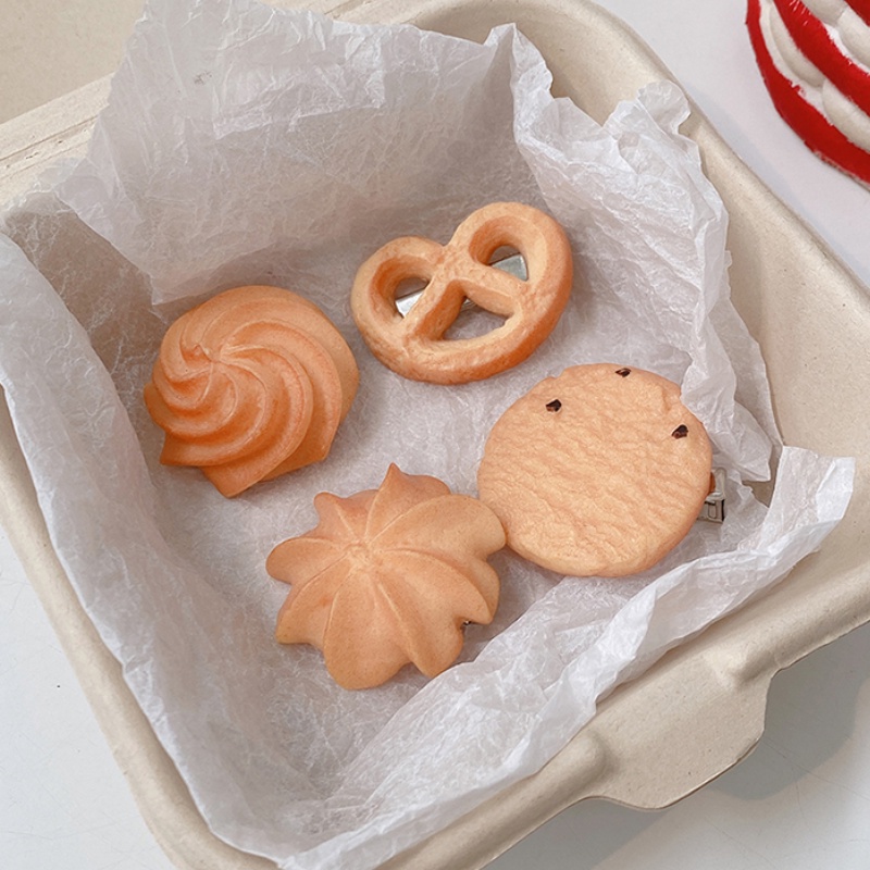 Kẹp tóc thiết kế hình bánh quy độc đáo vui nhộn phong cách Hàn Quốc mới