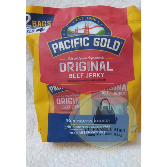 Khô bò Original Beef Jerky Pacific Gold 425g (Hàng Mỹ)