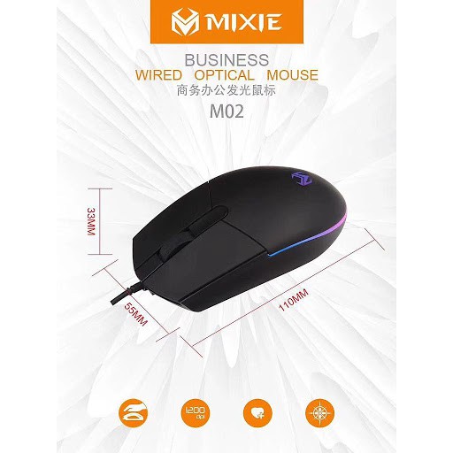 CHUỘT CÓ DÂY GAMING MIXIE M02 _ SIÊU BỀN_ BẢO HÀNH 12 THÁNG