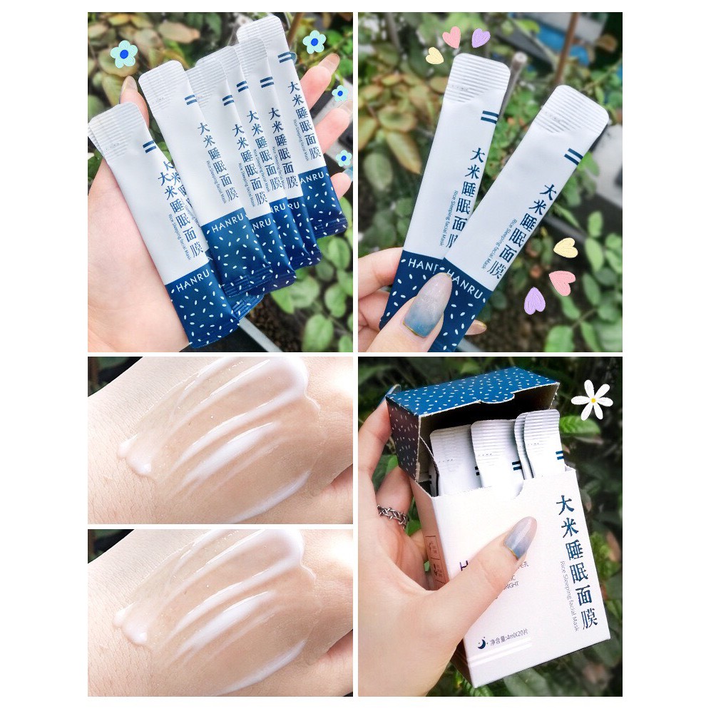 Mặt nạ ngủ HANRU nội địa Trung chiết xuất từ GẠO làm trắng da | Thế Giới Skin Care
