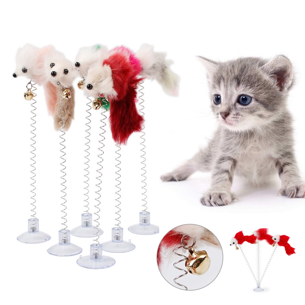 ĐỒ CHƠI LÒ XO LÔNG GÀ,CHUỘT CON CHO MÈO