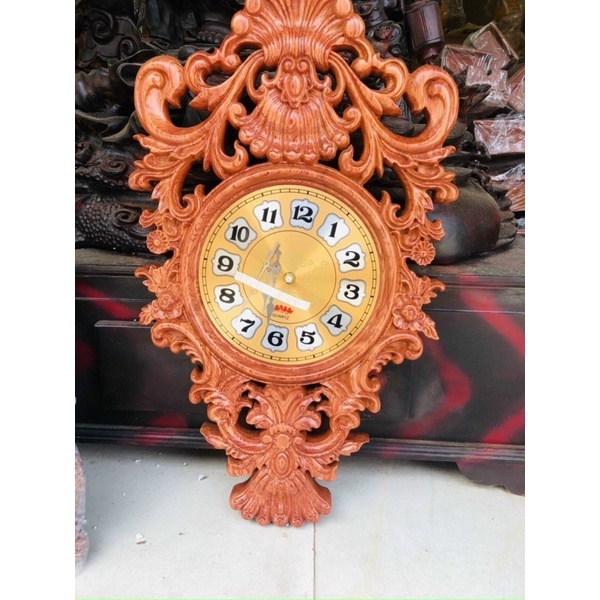 Đồng hồ hoa lan tây treo tường bằng gỗ
