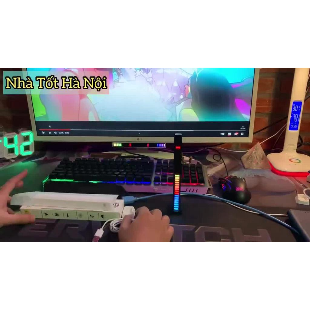 Thanh đèn led rgb nháy theo nhạc 16 TRIỆU MÀU điều khiển bằng cảm biến âm thanh siêu nhạy đèn trang trí decor phòng chat | BigBuy360 - bigbuy360.vn