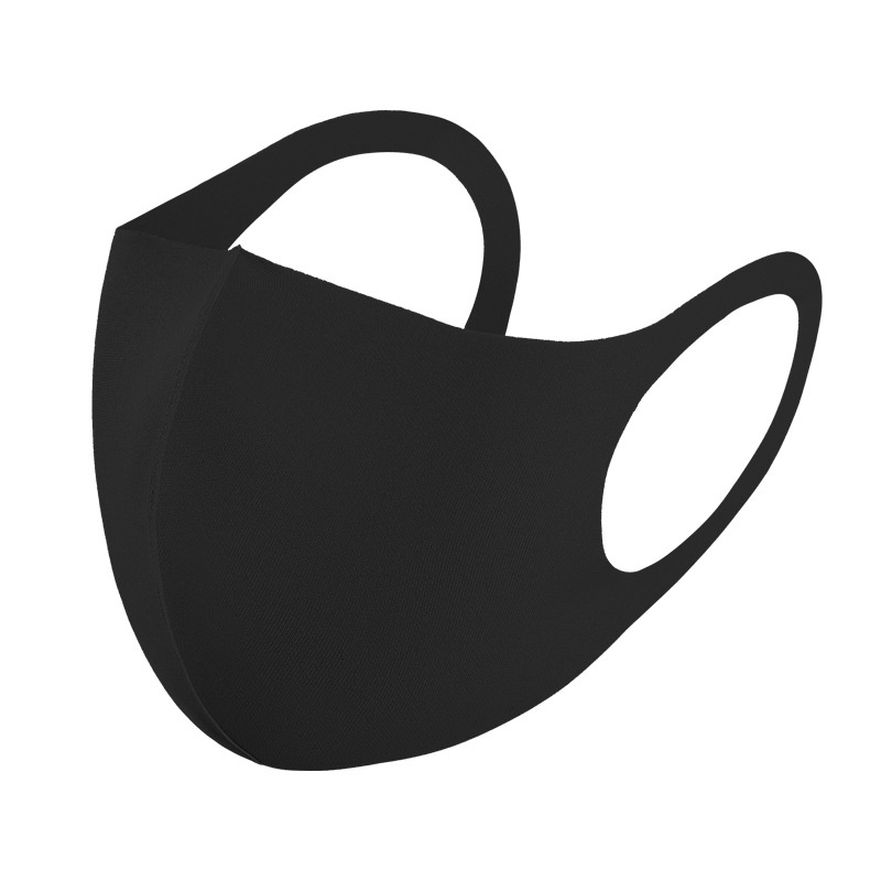 Khẩu trang chống bụi bằng cotton lụa lạnh dệt kim màu đen 3D thoáng khí có thể giặt tái sử dụng và nhiều màu sắc