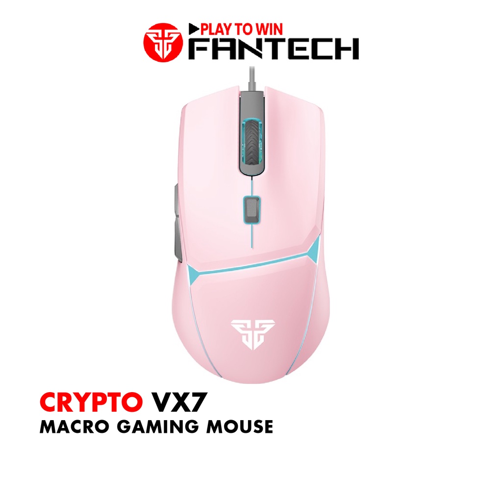 Chuột Macro Gaming Fantech VX7 Crypto Màu đen trắng 6D RGB. DPI 200 đến 8000 - Hãng phân phối chính thức