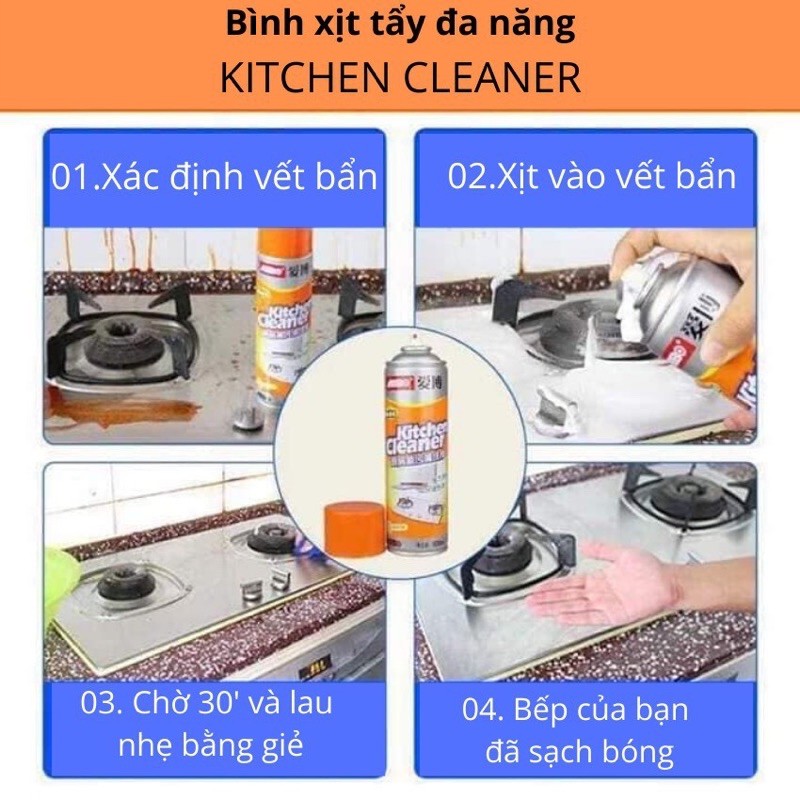 Chai Xịt Tẩy Rửa Bếp Kitchen Cleaner Tẩy Sạch Vết Bẩn Mùi Thơm Dễ Chịu