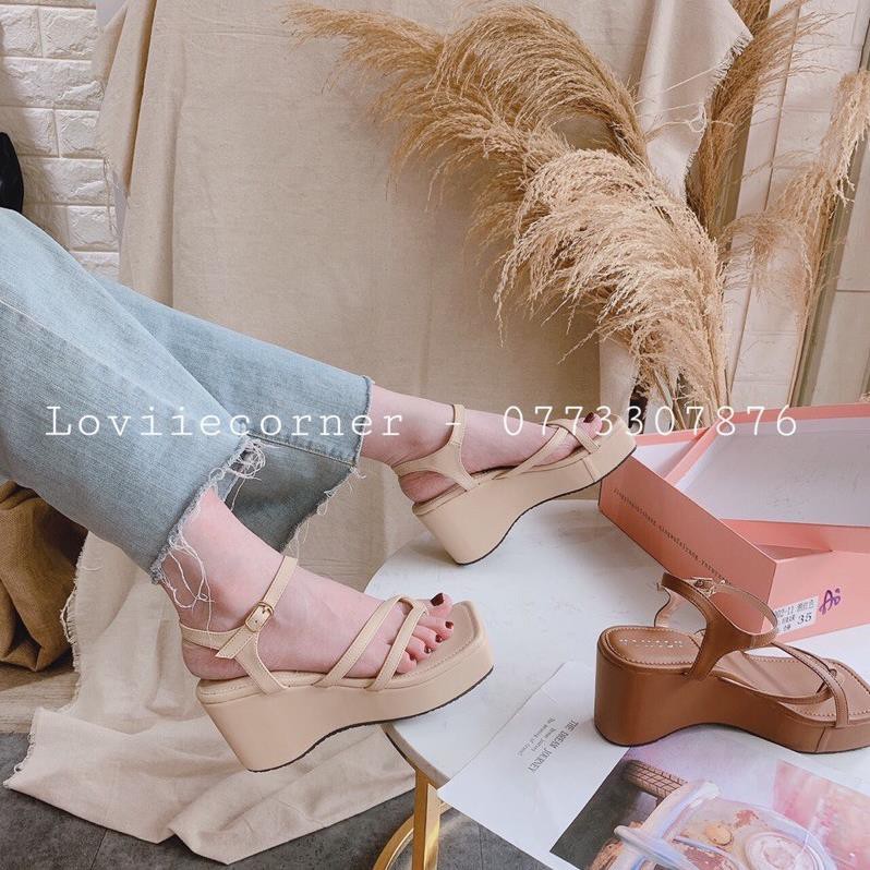 LOVIIECORNER - GIÀY ĐẾ XUỐNG 7CM XỎ NGÓN QUAI CHÉO THỜI TRANG - SANDAL ĐẾ XUỒNG QUAI MẢNH ĐẾ CAO 7 PHÂN - S200905 -b11