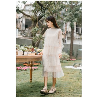 Đầm Ulzzang chấm bi - Hàng có sẳn