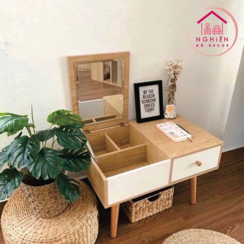 BÀN TRANG ĐIỂM MINI NGỒI BỆT 60*30*44cm,,