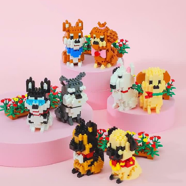 Bộ Đồ Chơi Lắp Ráp Mô Hình Chó Mèo Cho Bé