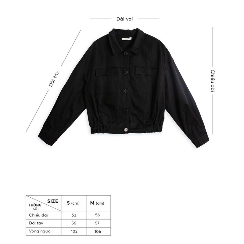 Áo khoác bo nhún sườn gấu, túi chờm, tay chờm Twentyfive TK15