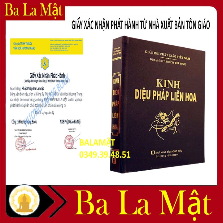 Sách - Kinh Diệu Pháp Liên Hoa Trọn Bộ Bìa Da