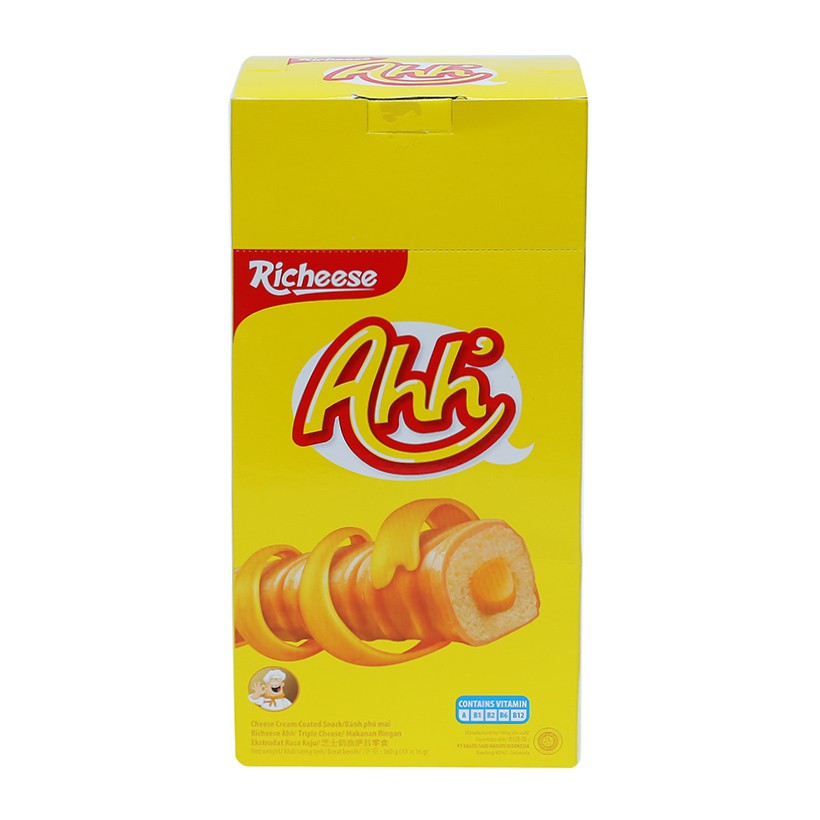 [Mã GROSALE giảm 10% đơn 150K] Hộp 10 cây Bánh xốp Ahh RICHEESE 160g