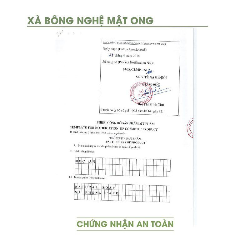 Xà Bông Thiên Nhiên Giảm Mụn Thâm Dưỡng Sáng Da Nghệ Mật Ong Mộc An 100gr