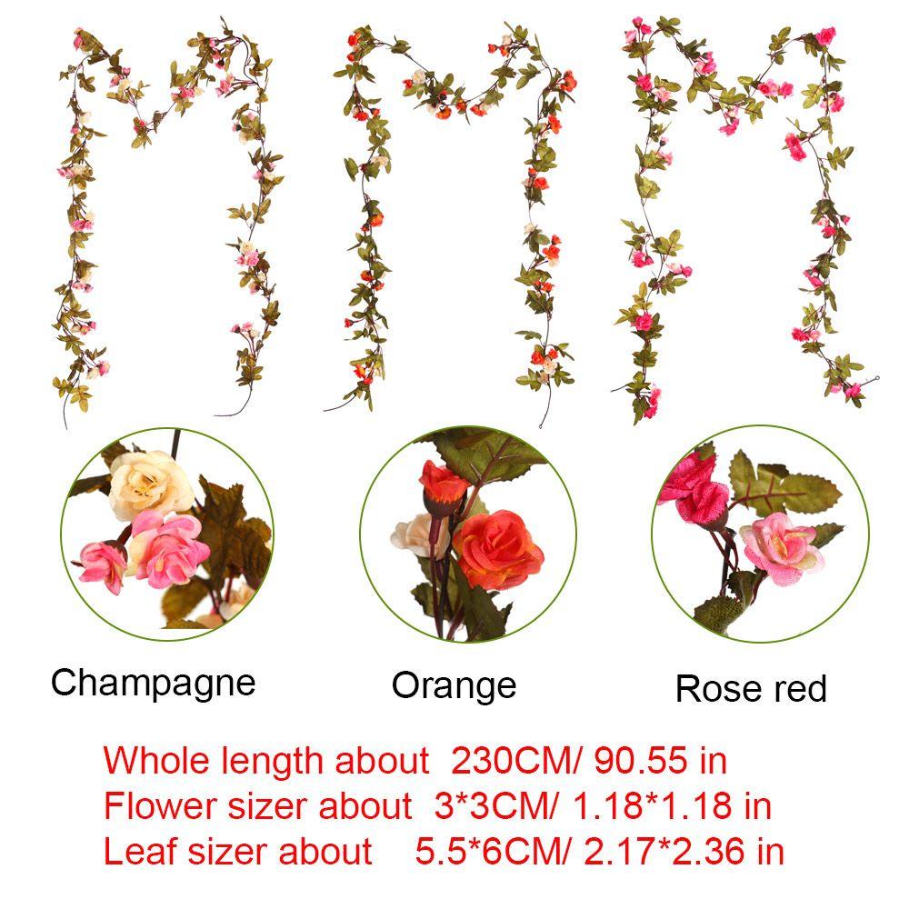 Dây Hoa Hồng Giả Trang Trí Đám Cưới Dài 2.3M