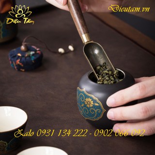 Bộ ấm trà có túi da đựng cao cấp