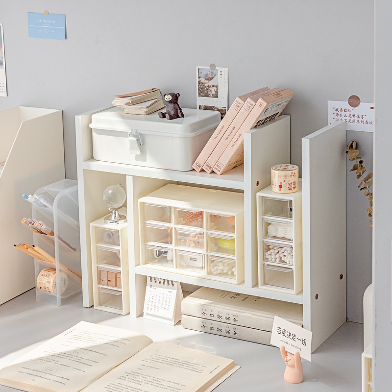 Jiugongge Storage Box Desktop Drawer Storage Box Mini Pocket Storage Box Cute Dormitory Storage Rack Contact Lens Daily Disposable Storage Box Cotton Swab Storage Box Four Palaces