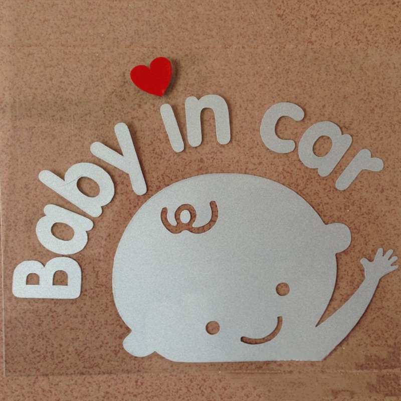 Decal dán xe hơi họa tiết chữ "Baby in car" bằng chất liệu Vinyl 