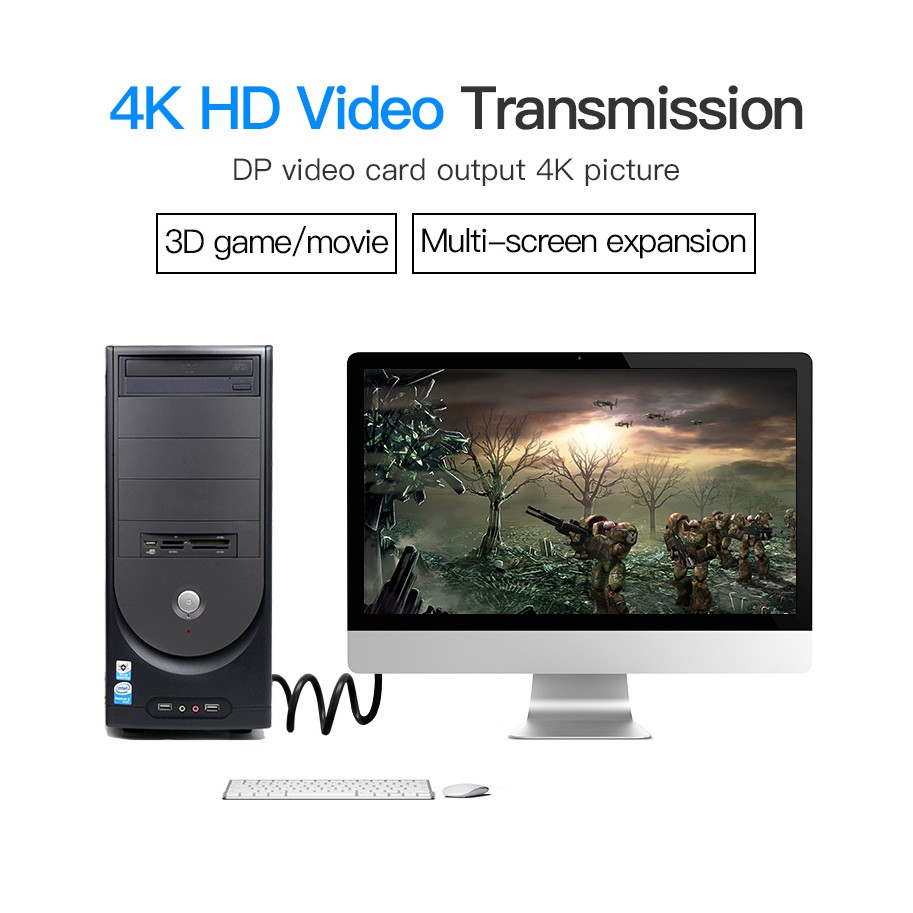 VENTION Dây Cáp Cổng Hiển Thị Thông Minh 4k 60hz dp 1.2 Cho Màn Hình Máy Chiếu tv Máy Tính