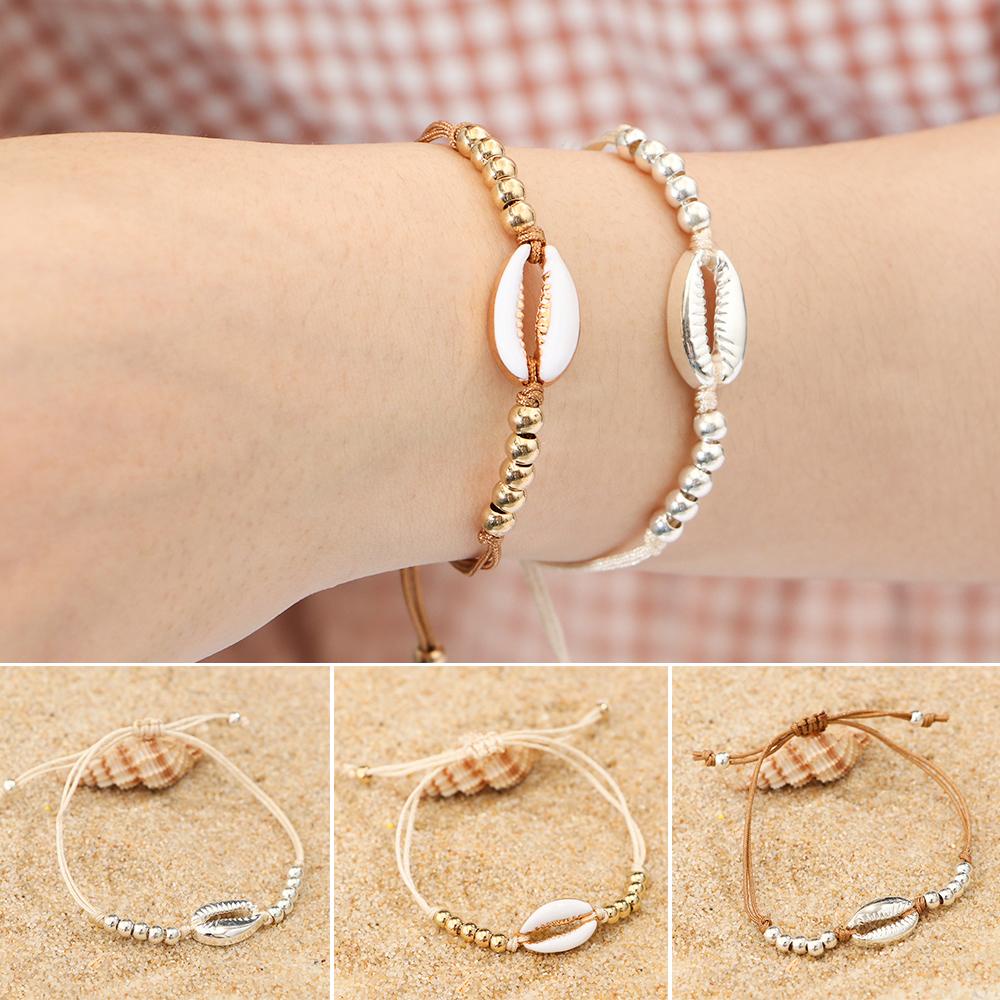 Vòng Tay Chuỗi Hạt Vỏ Sò Mới|Trang Sức Đi Biển Dân Tộc Có Thể Điều Chỉnh