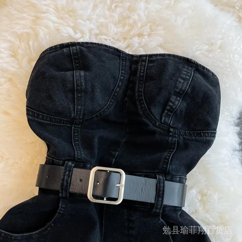 Jumpsuit Denim Ống Rộng Phong Cách Hong Kong Thời Trang Mùa Hè Cho Nữ eVJ7 | BigBuy360 - bigbuy360.vn