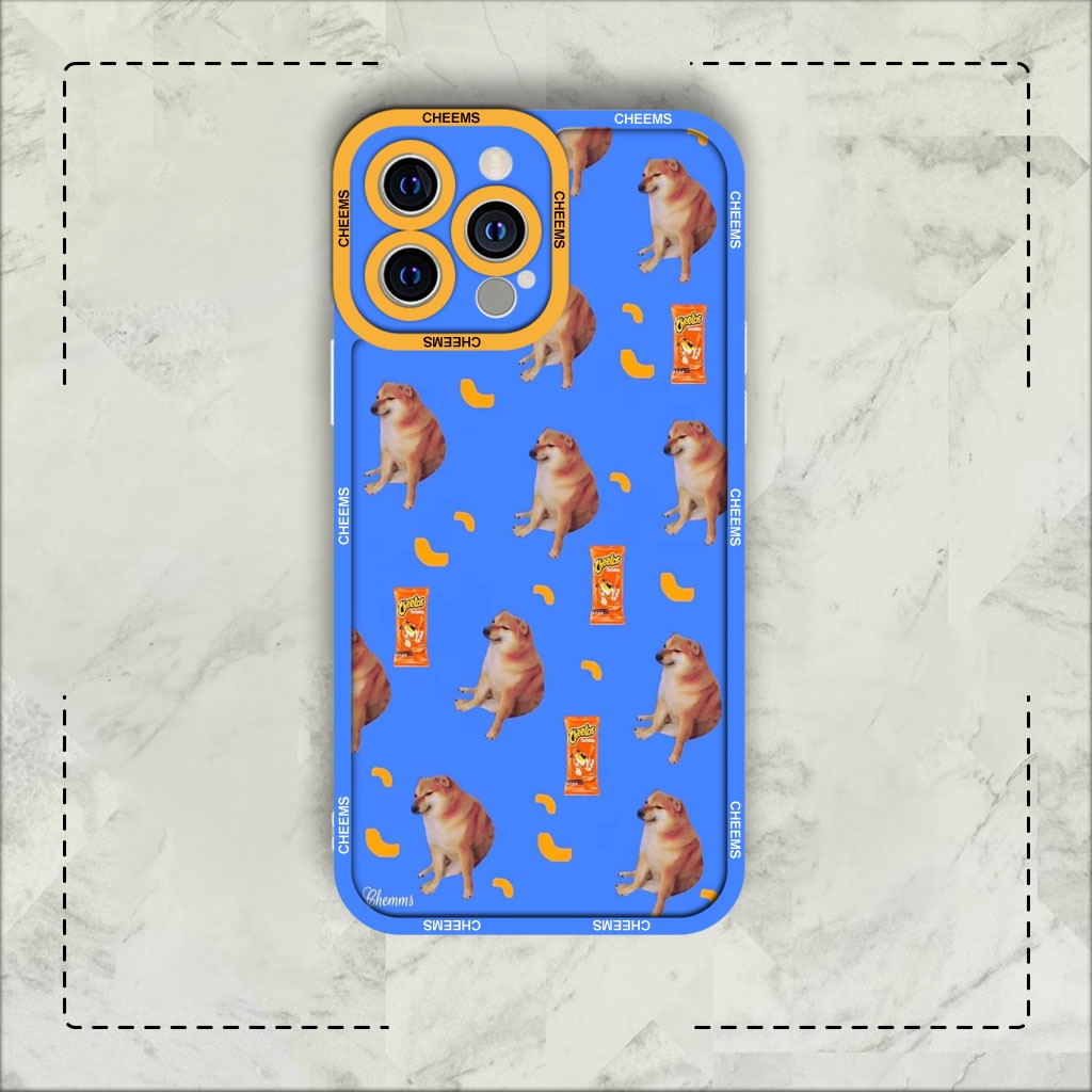 Ốp lưng iphone samsung xiaomi oppo cạnh vuông JM Case Cheems cheetos cute