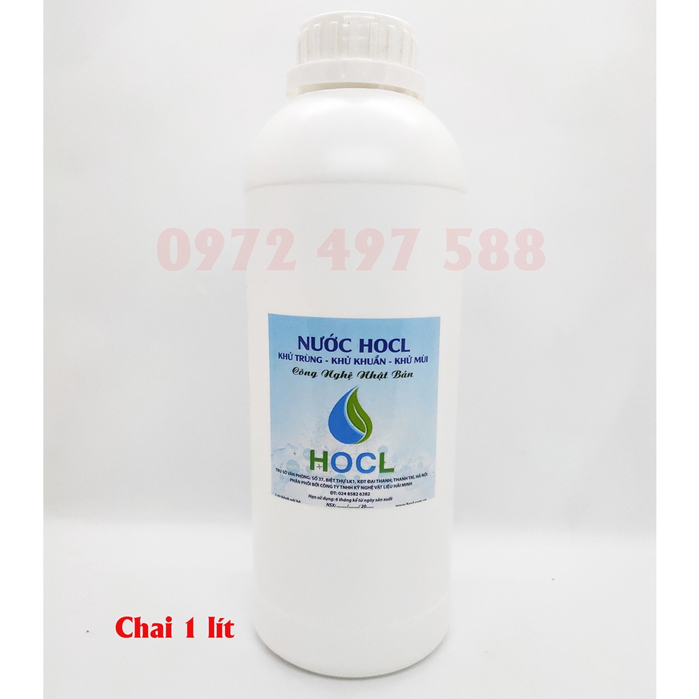 Nước khử trùng khử khuẩn khử mùi HOCL 1 lít TẶNG kèm vỏ chai xịt 100ml