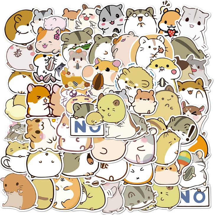 Sticker CHUỘT HAMSTER nhựa PVC không thấm nước, dán nón bảo hiểm, laptop, điện thoại, Vali, xe, Cực COOL #160