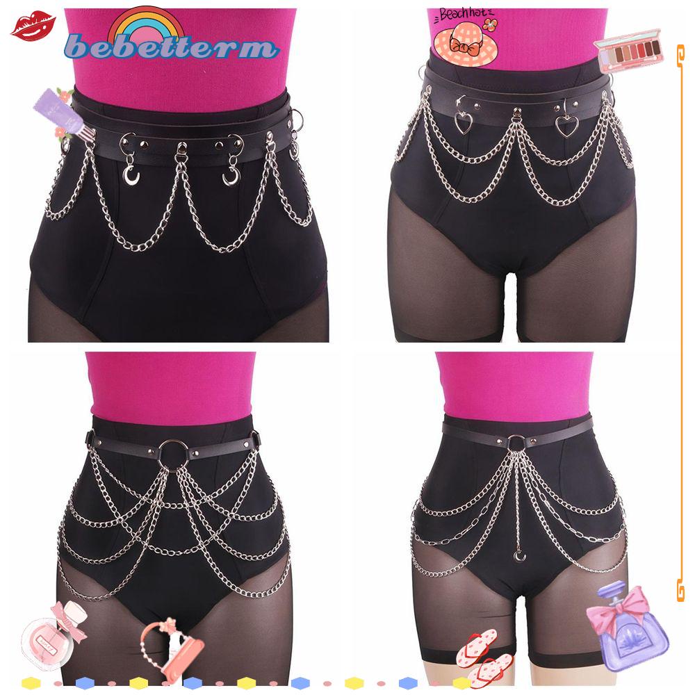 Thắt lưng da phối xích nhiều lớp cá tính quyến rũ