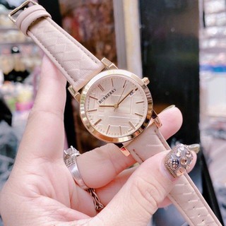 Đồng hồ burberry nữ dây da sần mặt siêu xinh - đồng hồ nữ mtp store