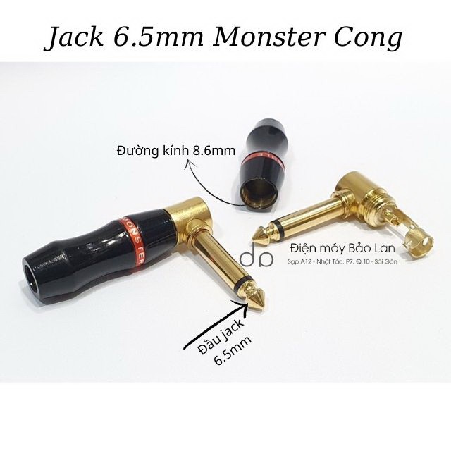 Jack 6 Ly Cong Monter, Xi Vàng Cao Cấp, Màu Đen, Sử Dụng Âm Thanh Chuyên Nghiệp, BH 6 Tháng