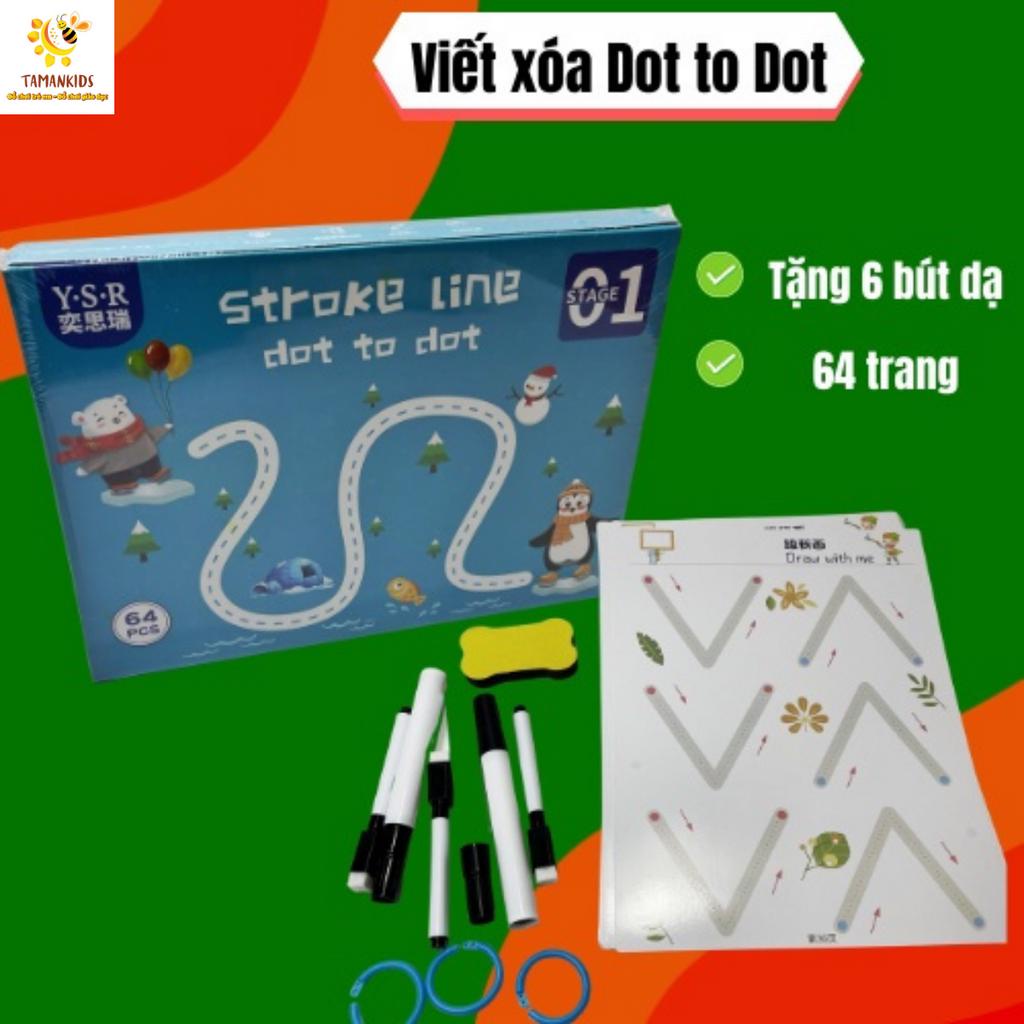 Bộ Tập Tô Vẽ Thông Minh Xóa Được Xóa Được,Tặng Kèm Bút Dạ, Luyện Viết Chữ Cho Bé 64 trang