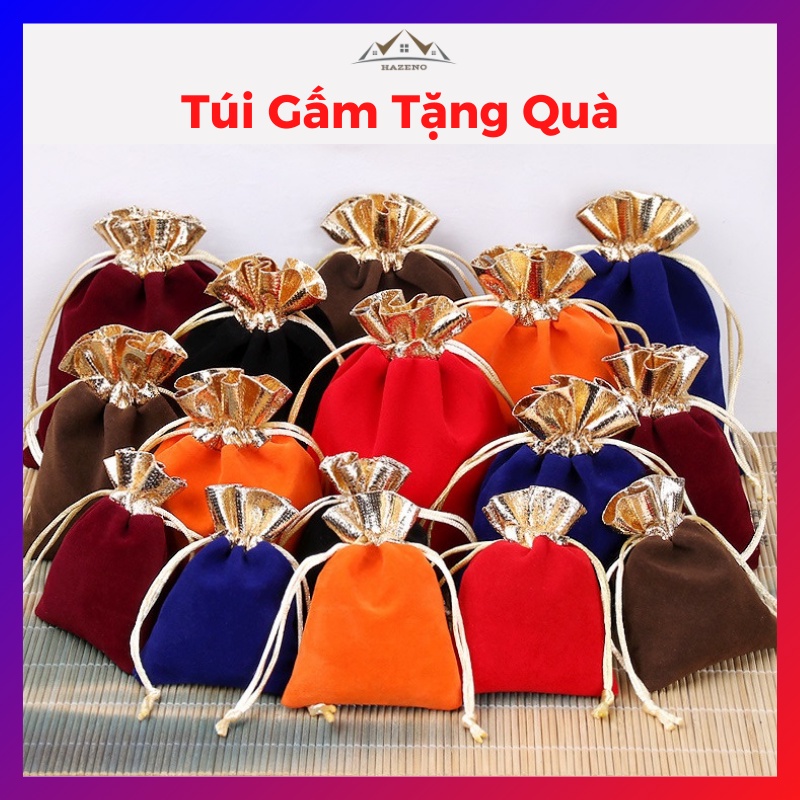 Túi Quà Tặng Vải Cao Cấp Nhiều Màu Sắc Tặng Sinh Nhật Lễ Tết Đựng Phụ Kiện Quà Tặng Làm Đồ Trang Trí HAZENO Shop ZN030