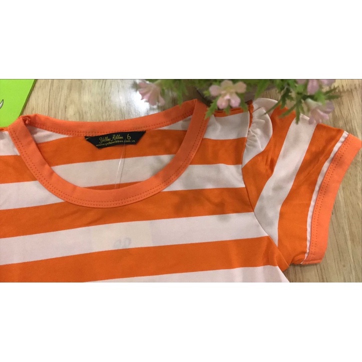 Váy, đầm bé gái chất cotton thoáng mát nhiều hoạt tiết dễ thương GD050702STC – Sọc cam