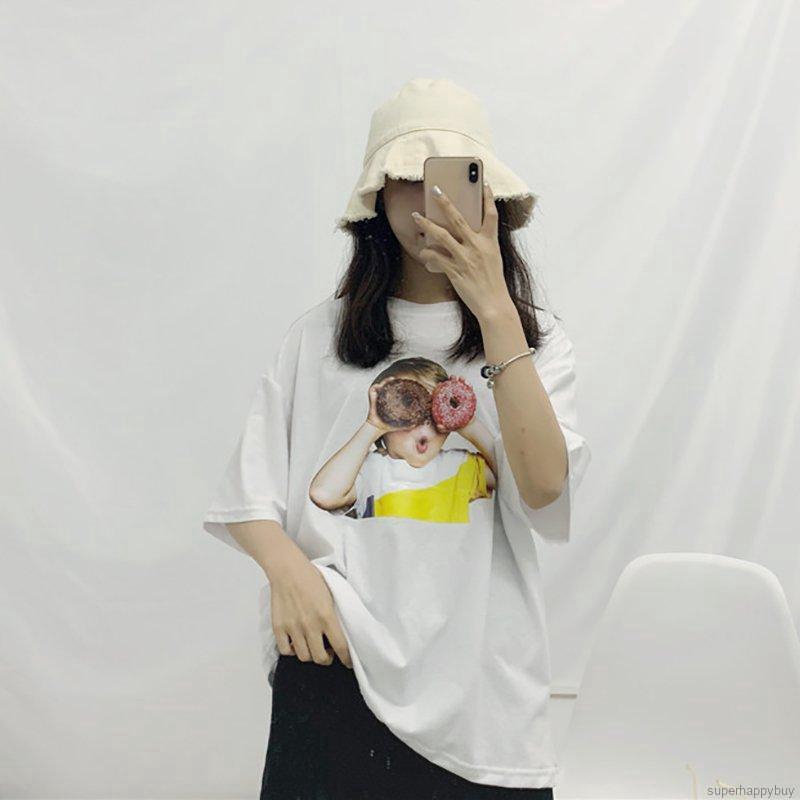 Áo thun nữ cổ tròn ngắn tay in hình chân dung trẻ trung