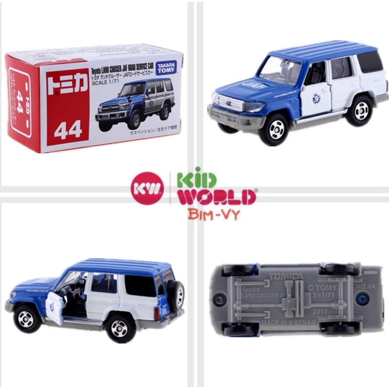 Xe mô hình Tomica Box Cảnh sát Toyota Land Cruiser JAF Road Service Car. MS: 549. Tỷ lệ 1:71.