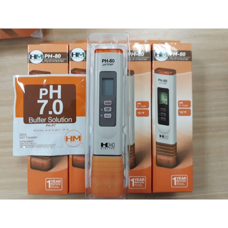 BÚT ĐO PH VÀ NHIỆT ĐỘ NƯỚC - PH80 (HMD - MỸ)[CHÍNH HÃNG] Đo ph nước thủy canh, thủy sản, nước tưới cây, thủy sinh