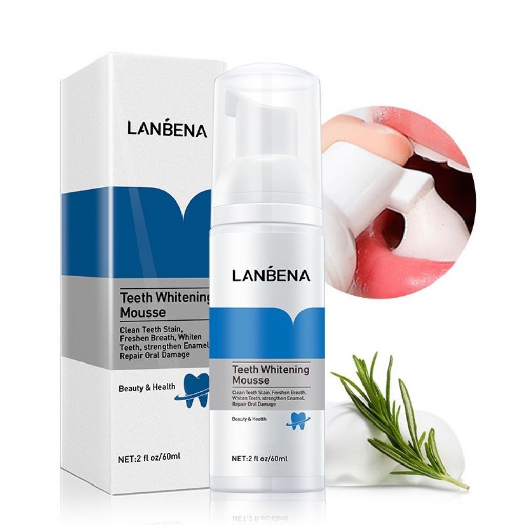 Kem Tẩy Trắng Răng 60ml Lanbena, Làm Trắng Sáng Răng, Tẩy Sạch Vết Ố Vàng, Khử Mùi Hôi Miệng, Loại Bỏ Các Mảng Bám