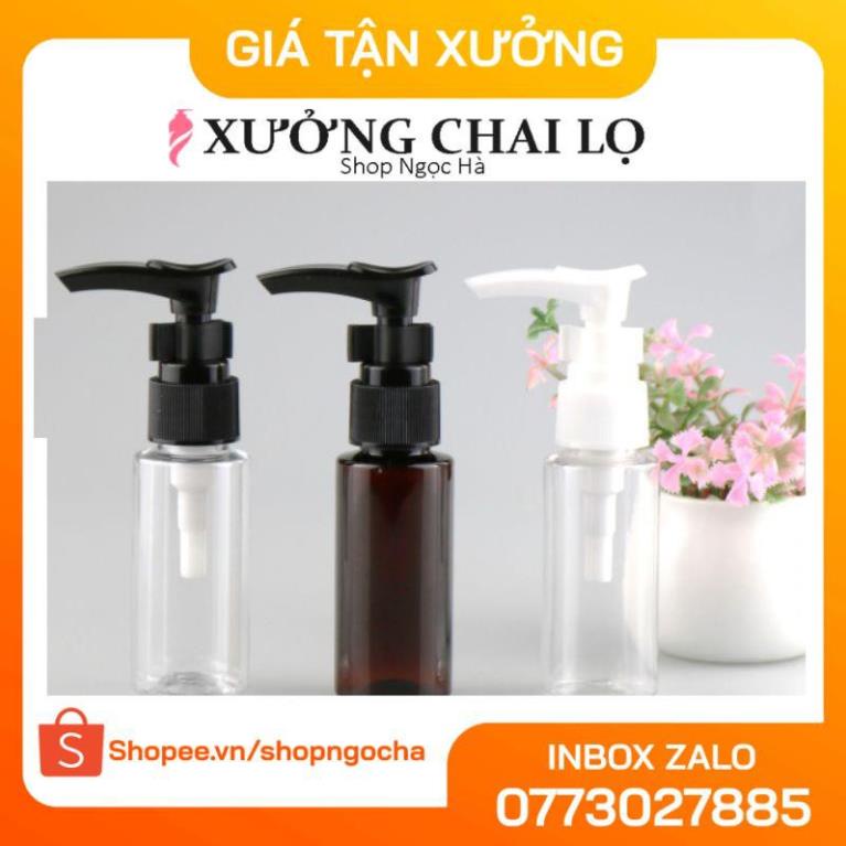 Chai nhựa pet vòi nhấn sữa tắm 30ml,20ml chiết mỹ phẩm , phụ kiện du lịch