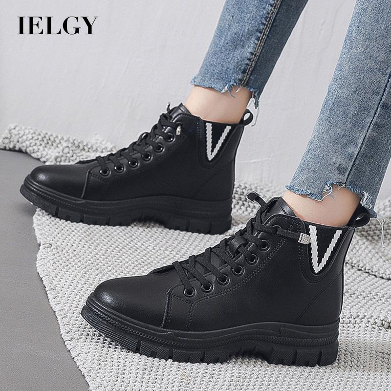 Giày Bốt Đế Dày Buộc Dây Cá Tính Phong Cách Anh Quốc Cho Bạn Gái