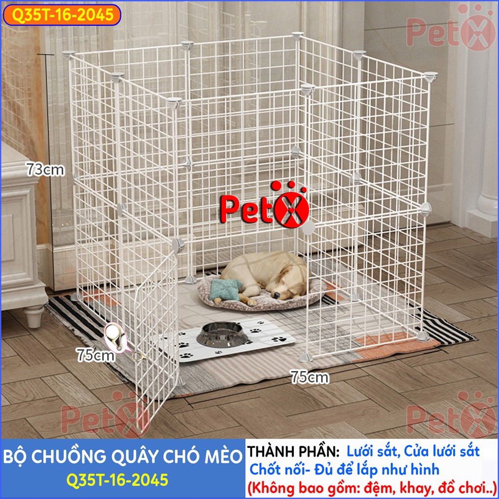 Quây chuồng chó mèo lắp ghép PetX nuôi thú cưng sơn tĩnh điện giá rẻ-10