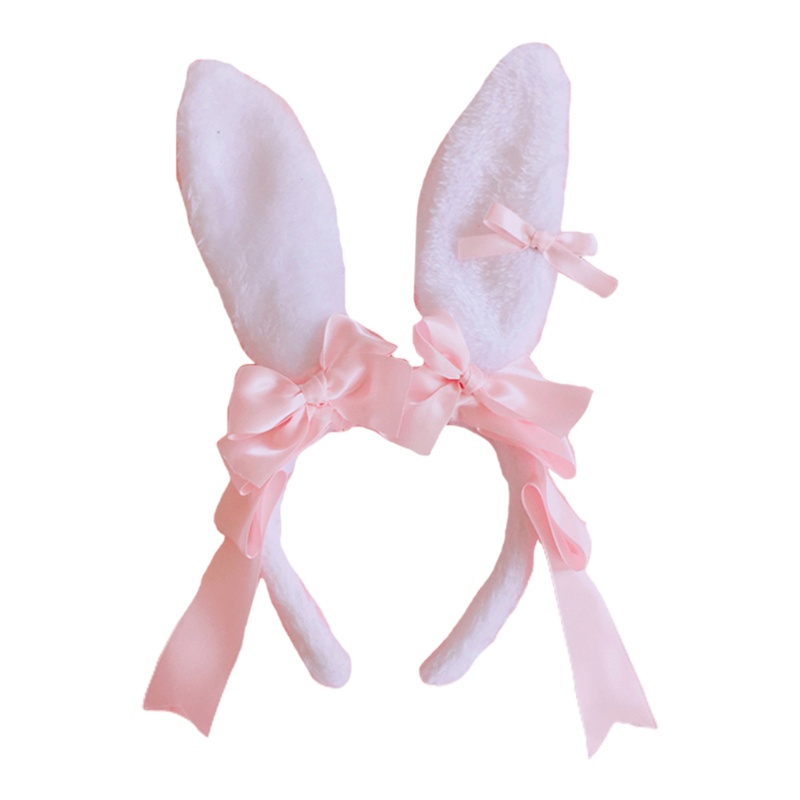 Băng Đô Nơ Tai Thỏ Bằng Lông Nhung Phong Cách Lolita Nhật Bản