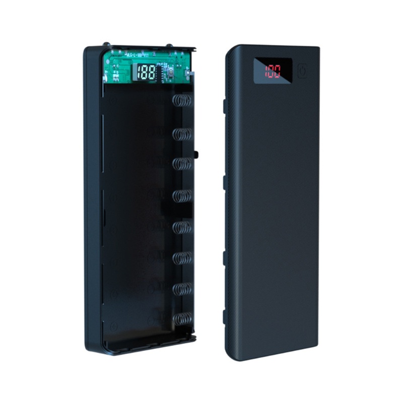 Hộp Đựng Pin Sạc Dự Phòng Màn hình LCD A8 Pin 8x18650 Không Kèm Pin